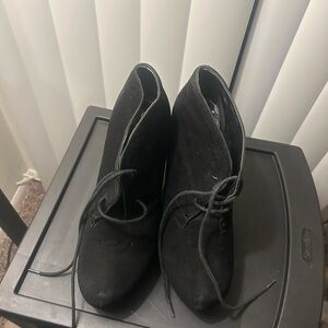 Rouge! Black Suede Ankle Booties